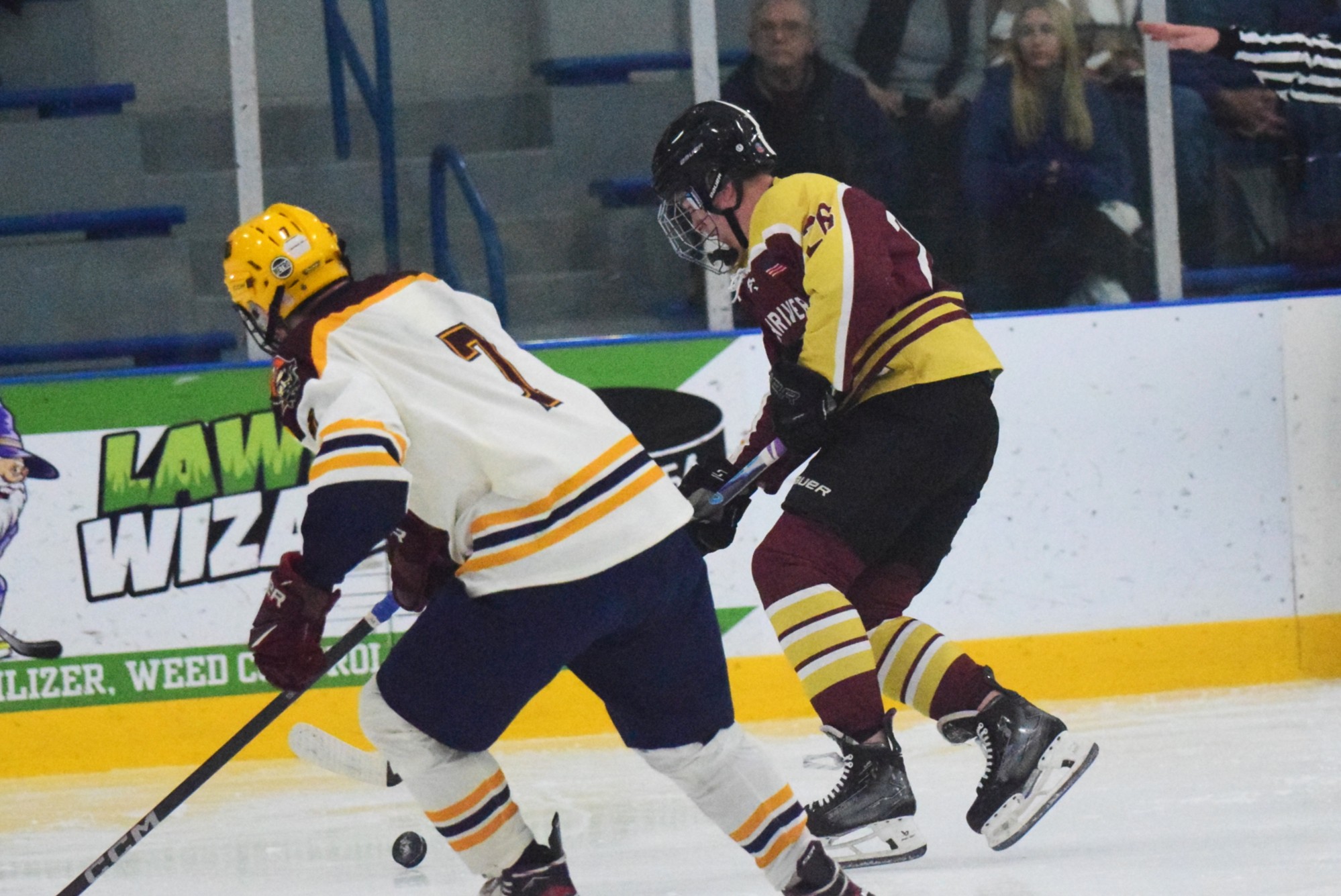 The Riverview-Cabrini United ice hockey team used a big third...