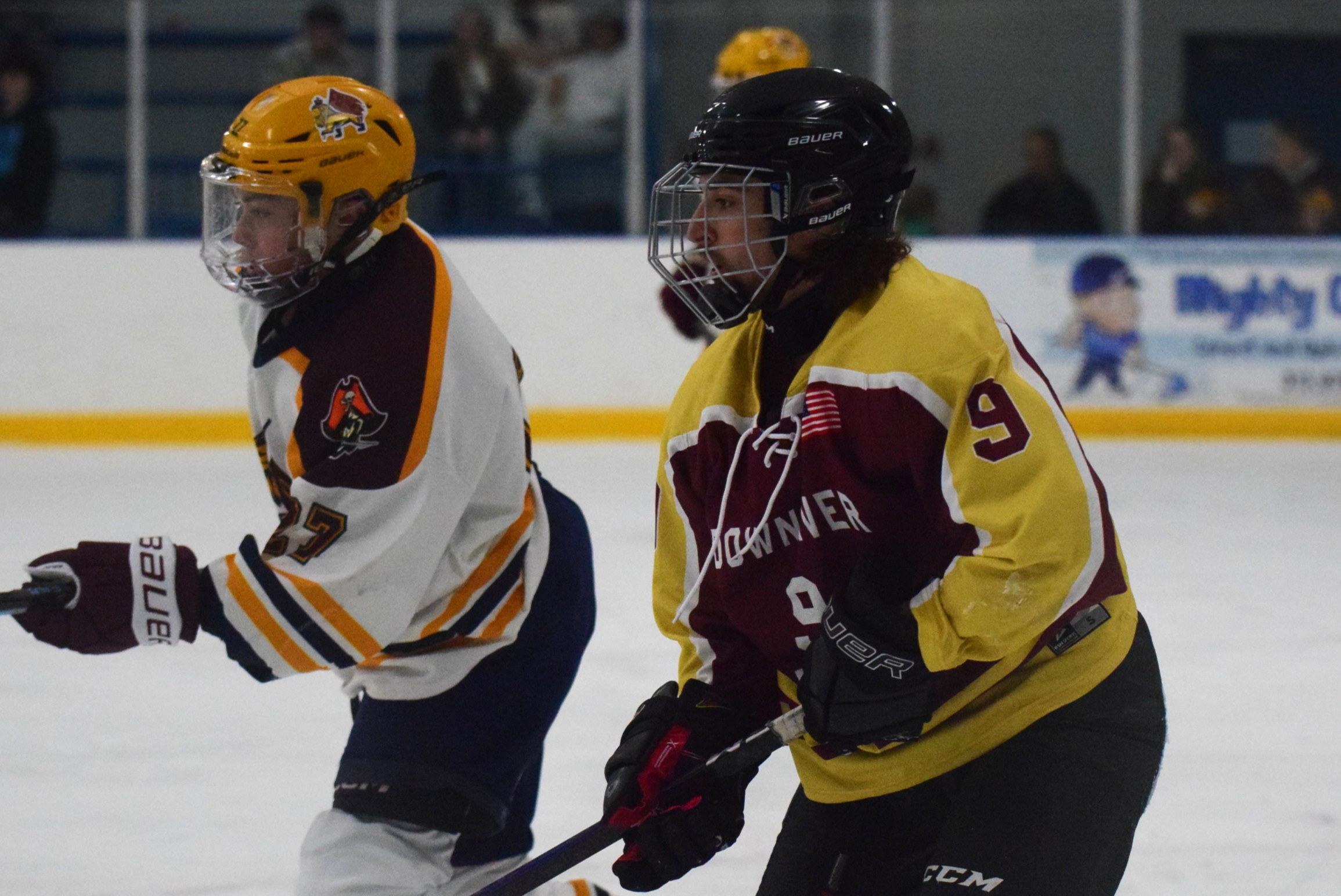 The Riverview-Cabrini United ice hockey team used a big third...