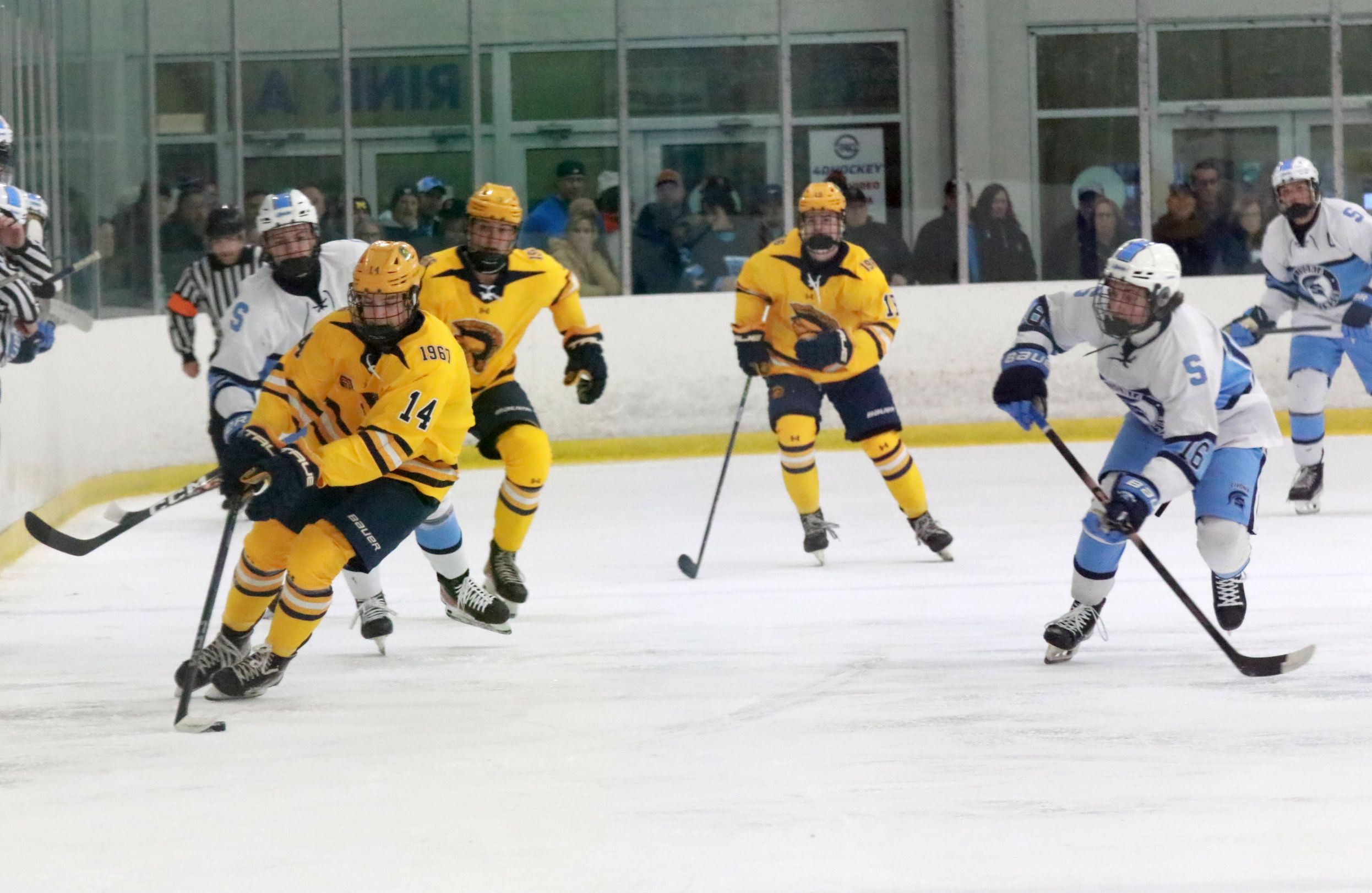 The Trenton ice hockey team was handed a 5-2 loss...