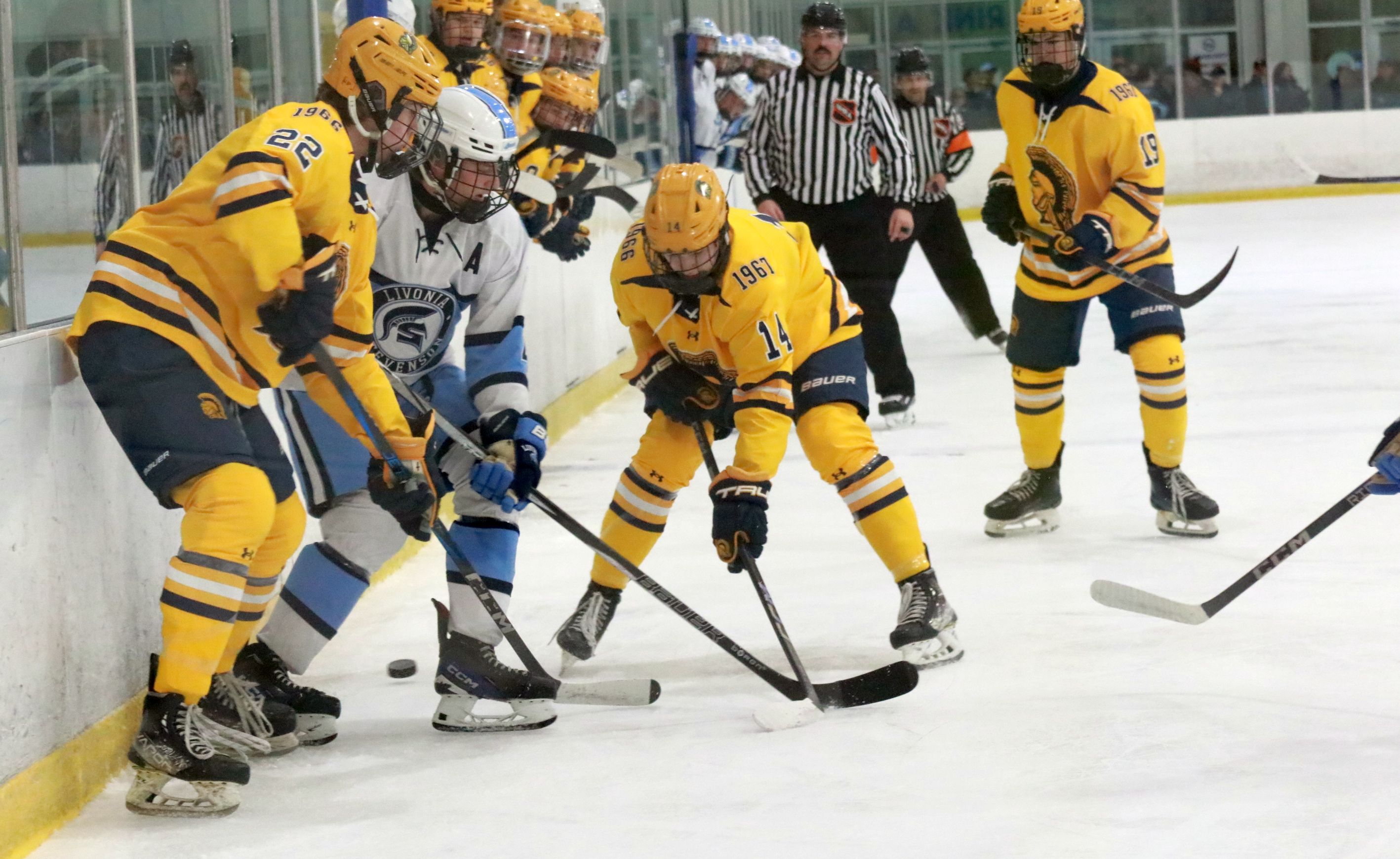 The Trenton ice hockey team was handed a 5-2 loss...