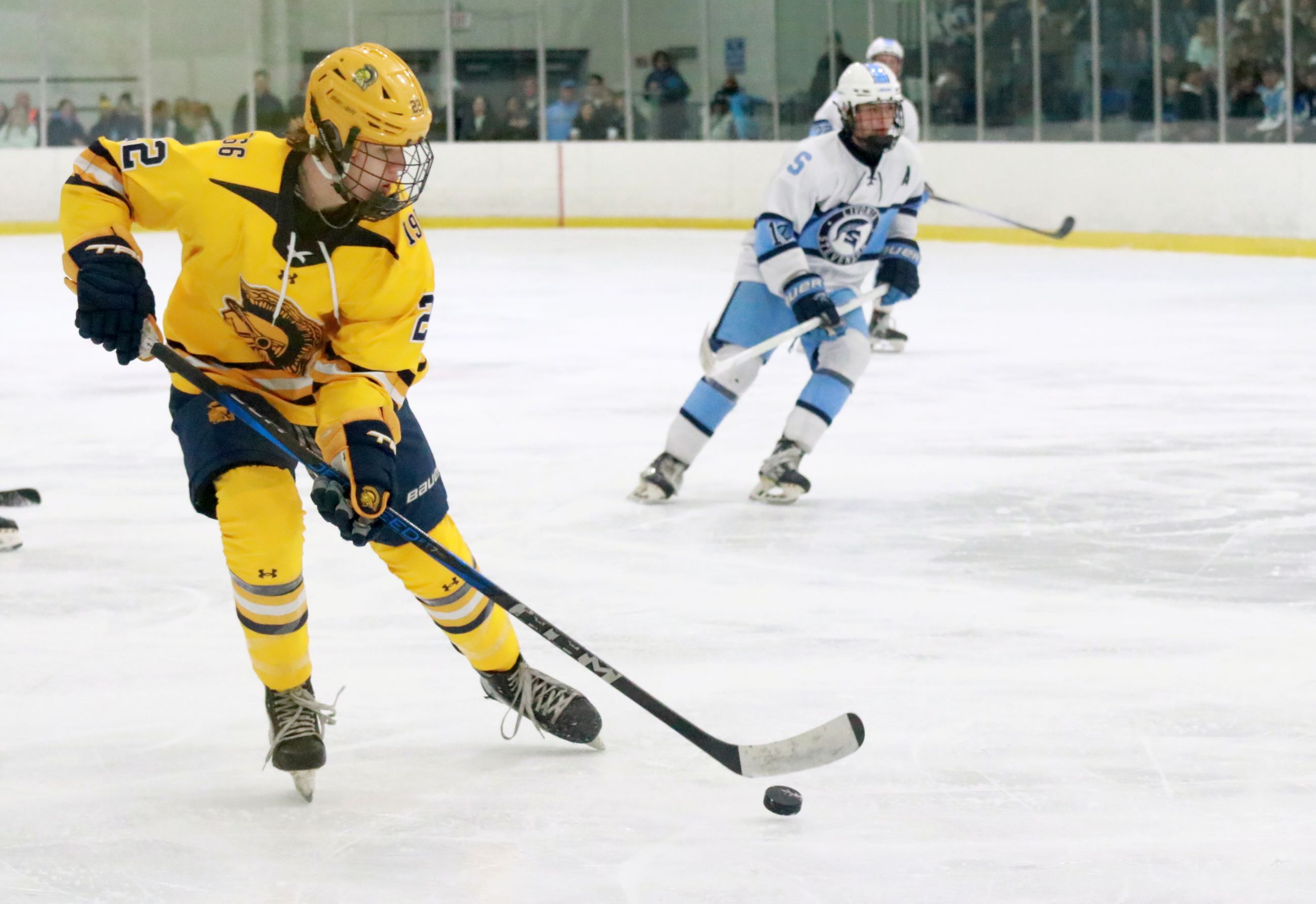 Senior Ethan Gilbert (22) scored one of the two goals...