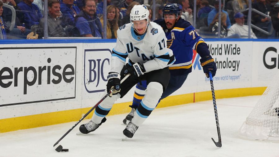 Nick Bjugstad #17 Utah Hockey Club St. Louis Blues NHL...