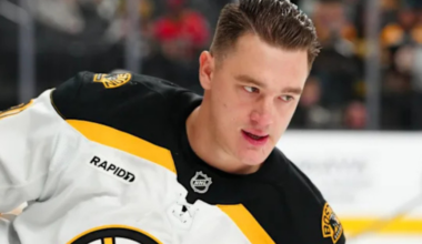 Nikita Zadorov skating for the Boston Bruins