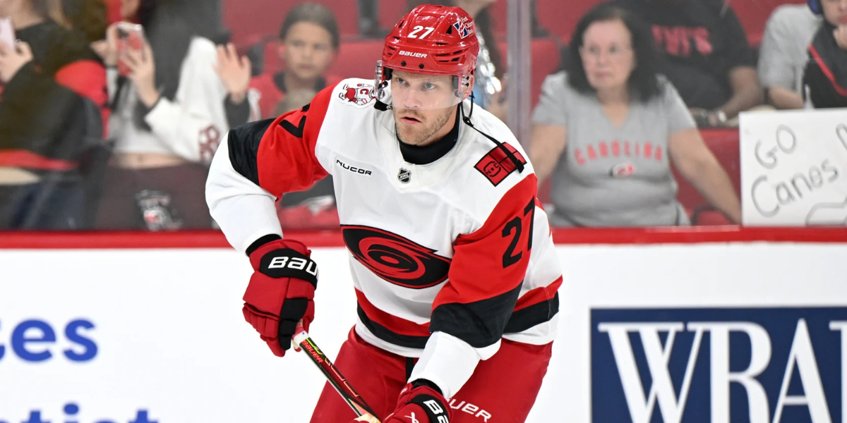 Nikolaj Ehlers skating for the Carolina Hurricanes