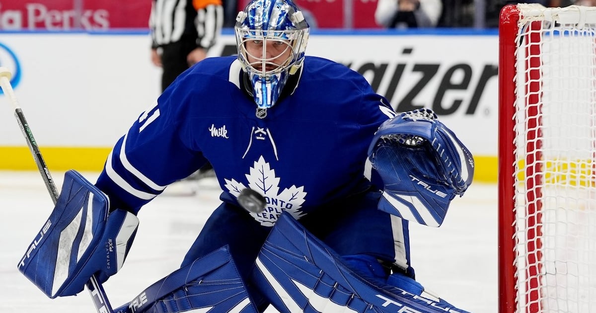 Maple Leafs G Anthony Stolarz skates for first time since injury