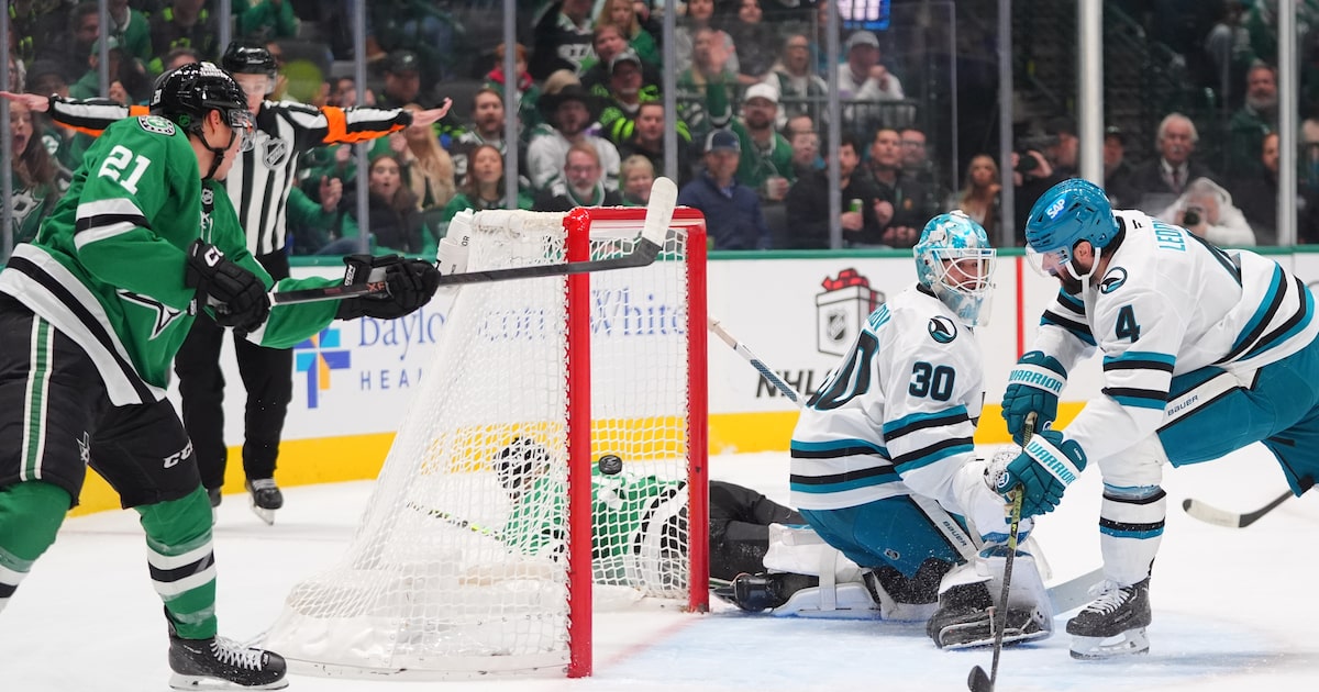 Stars use late goals barrage to sink San Jose Sharks, extend point streak to nine games