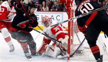 Gostisbehere, Svechnikov post 3-point games as Hurricanes beat Red Wings 5-2, end 3-game skid