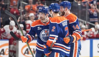 Hyman has 3 goals, McDavid gets 4 assists as Oilers beat Red Wings 4-1