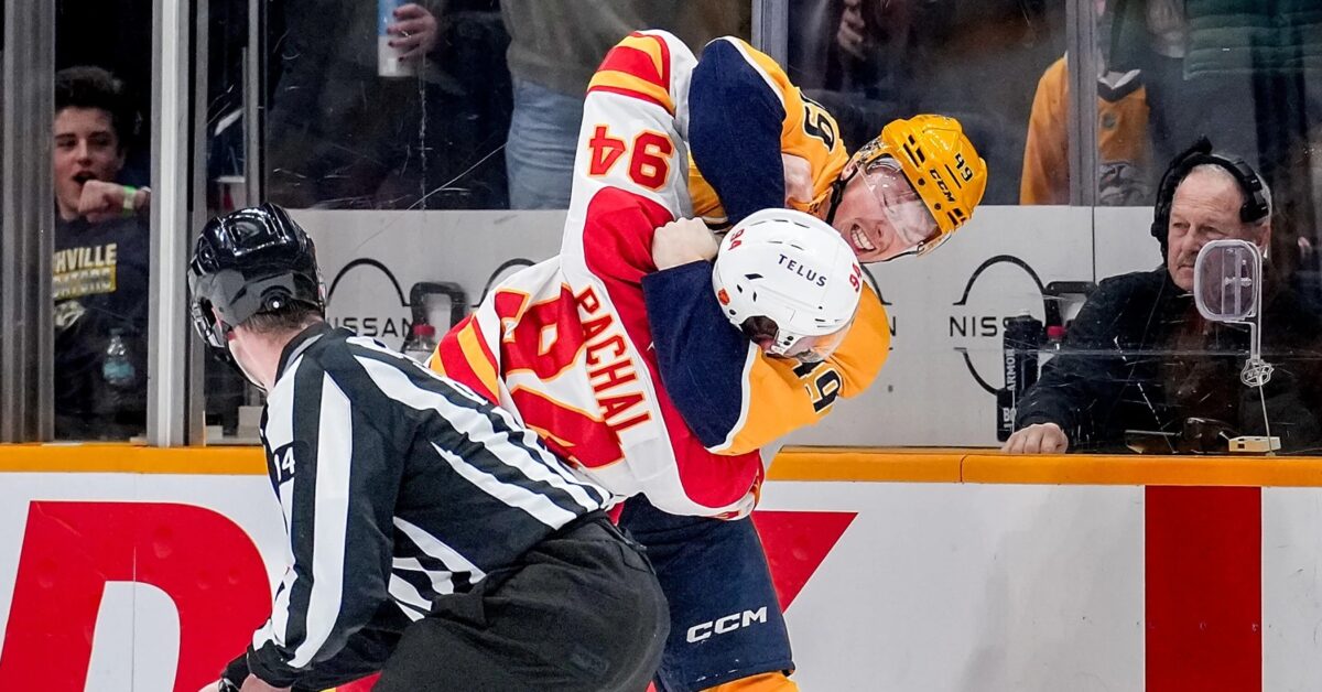 Predators rookies Reid Schaefer, Ozzy Wiesblatt deliver fights, first career goals in blowout win