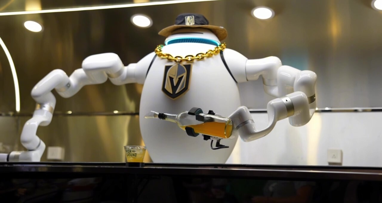 ADAM Robot Bartender Makes Drinks at Vegas Golden Knights Game