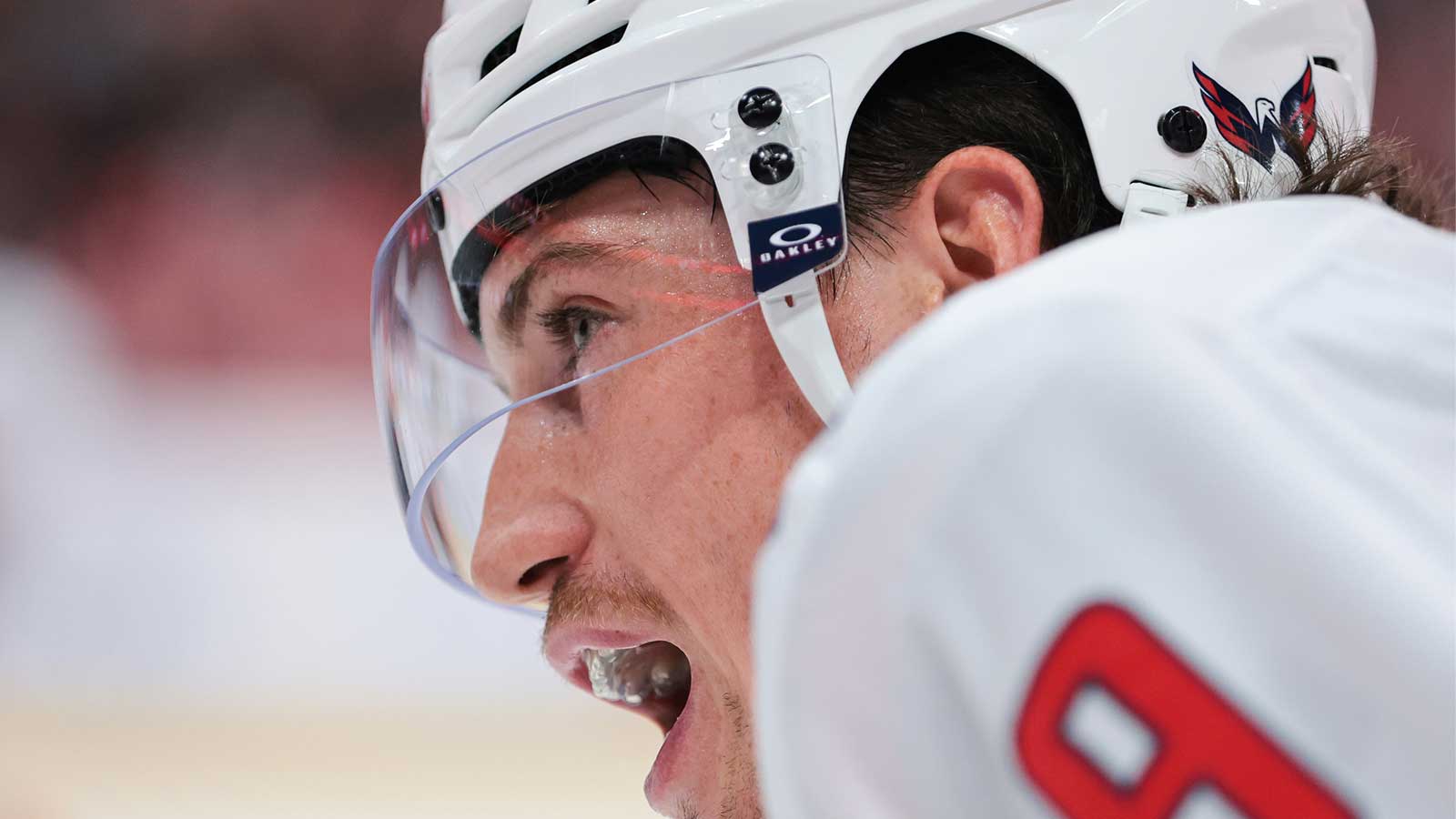Washington Capitals left wing Anthony Beauvillier (72) celebrates with Capitals right wing Ryan Leonard (9) after scoring a goal against the Carolina Hurricanes in the first period in game five of the second round of the 2025 Stanley Cup Playoffs at Capital One Arena.