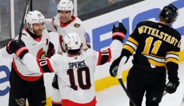 Fabian Zetterlund scores 2 as Senators beat Bruins 6-2 for 4th straight win