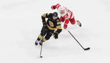 Bruins defenseman Jonathan Aspirot (No. 45) has emerged as a fixture in a battered defensive corps.