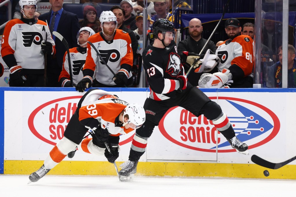 Flyers fall victim to rally by last-place Sabres