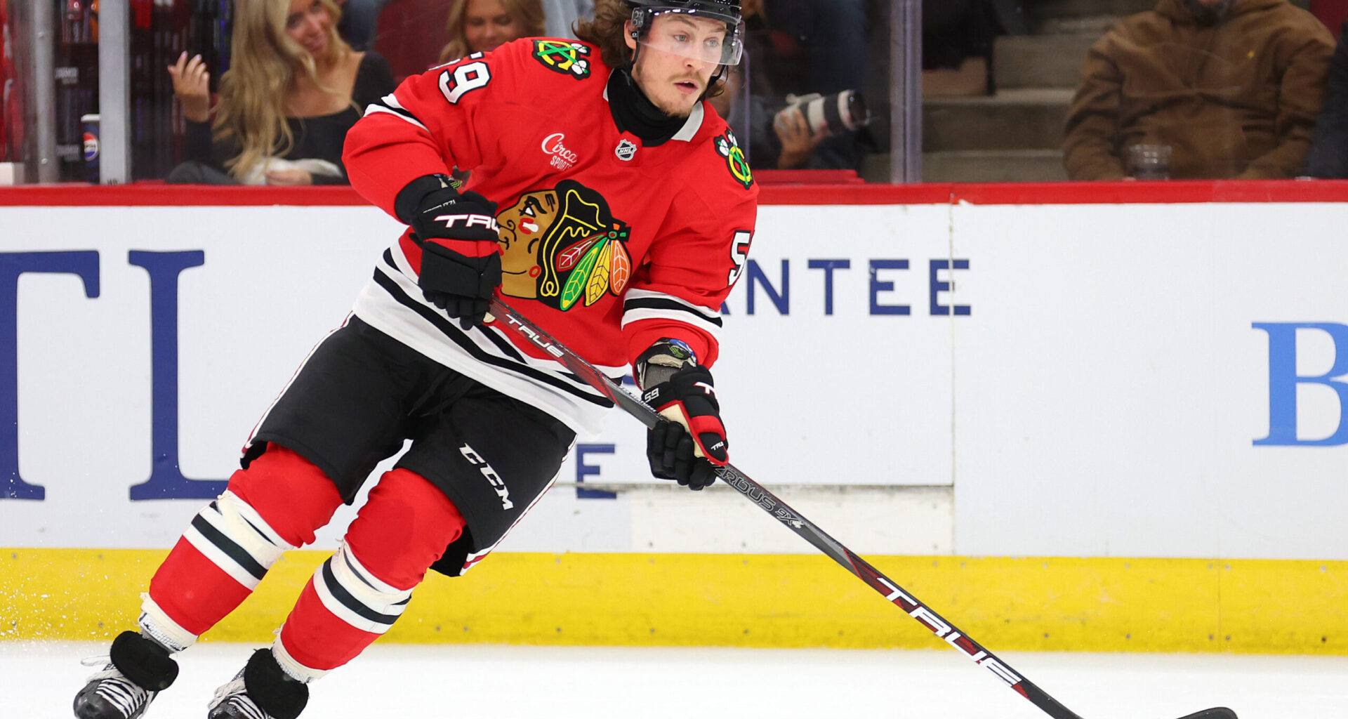 Tyler Bertuzzi San Jose Sharks v Chicago Blackhawks