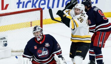 Bruins ride momentum of three-goal first period, perfect power play in win over Jets