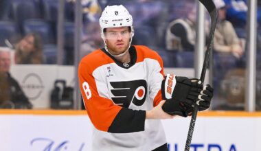 Cam York dealing with upper-body injury as Flyers host Avalanche – NBC Sports Philadelphia