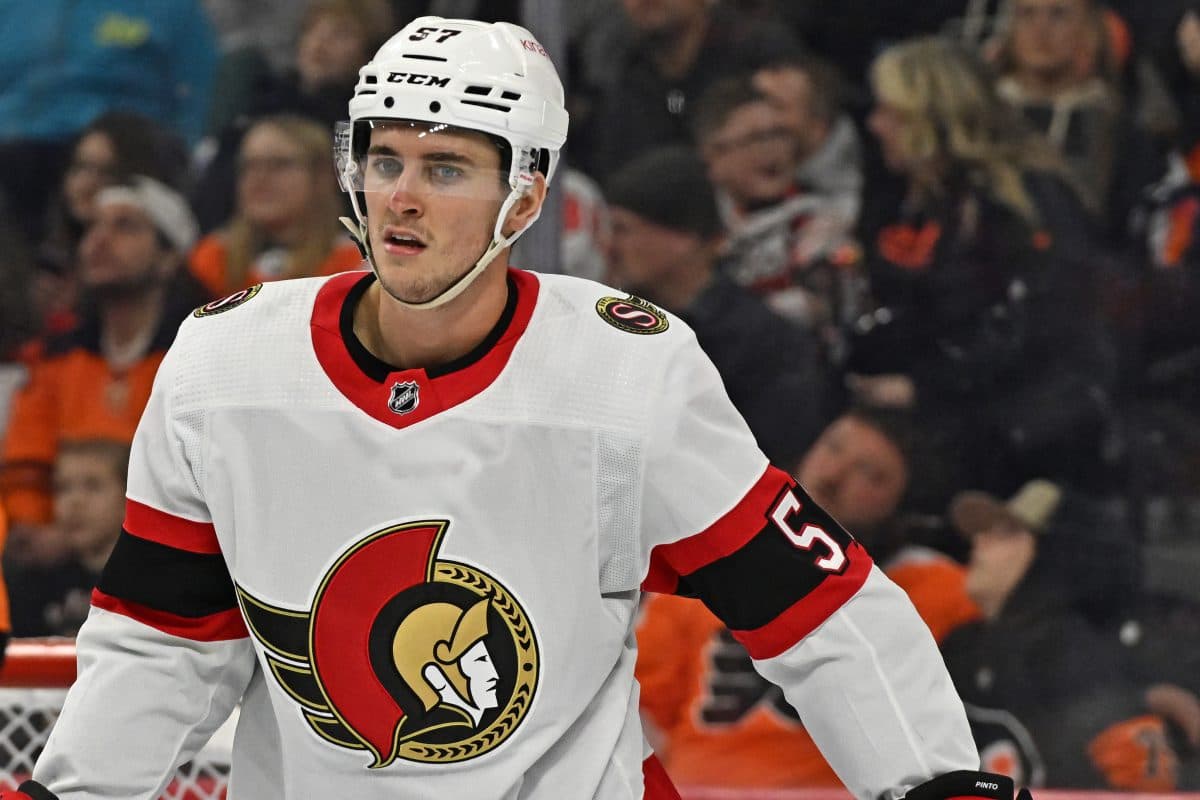 Senators’ Shane Pinto leaves game with lower-body injury