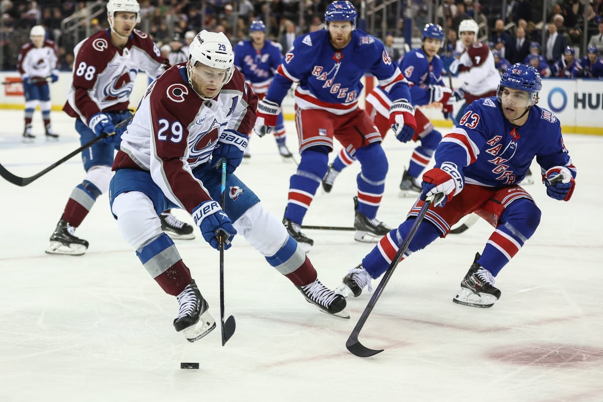Rangers Rally to Force Overtime, Fall 3–2 to Avalanche on MacKinnon's Winner