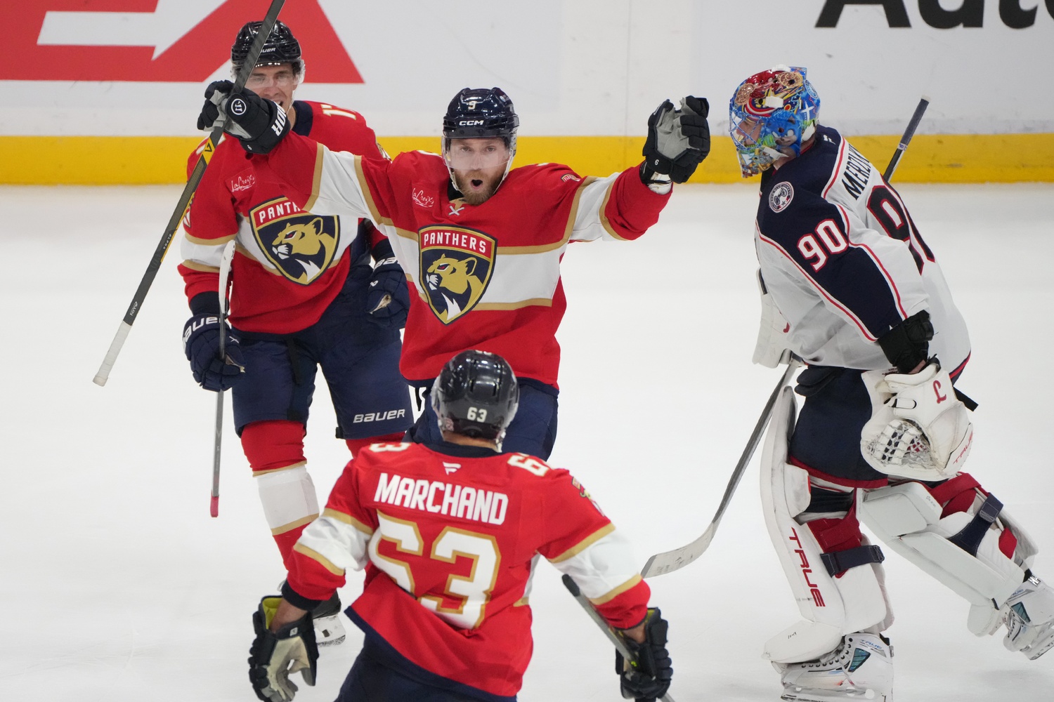 Panthers end slump with 7-6 overtime win over Blue Jackets