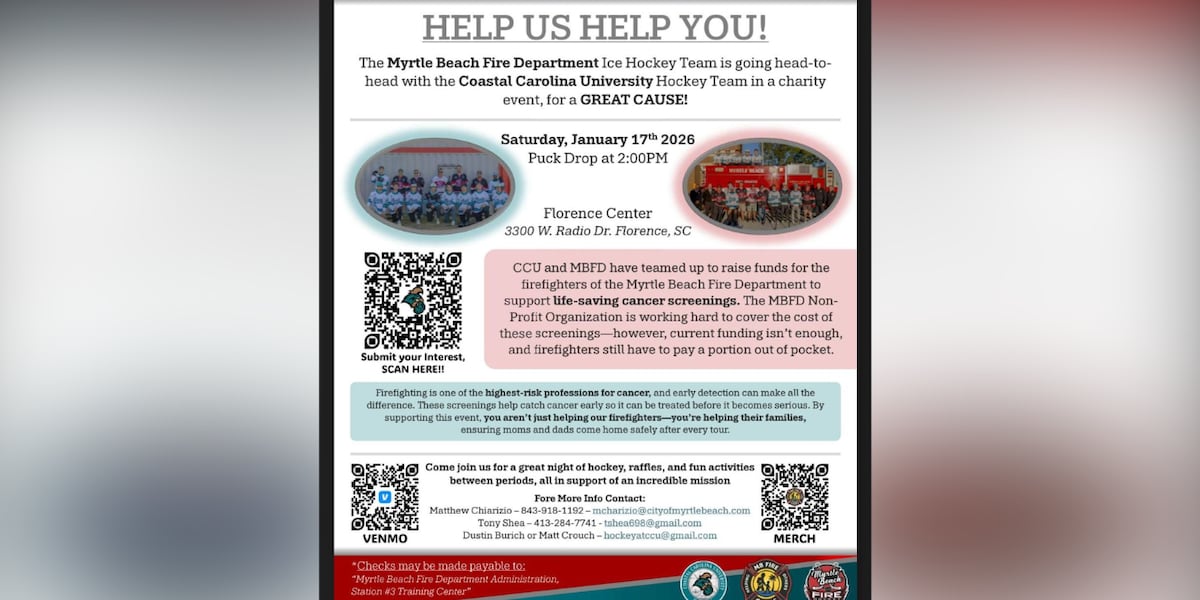 Florence Center now official home of CCU hockey, charity game announced with MBFD