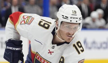 Florida Panthers’ Matthew Tkachuk skates with team in practice as rehab continues