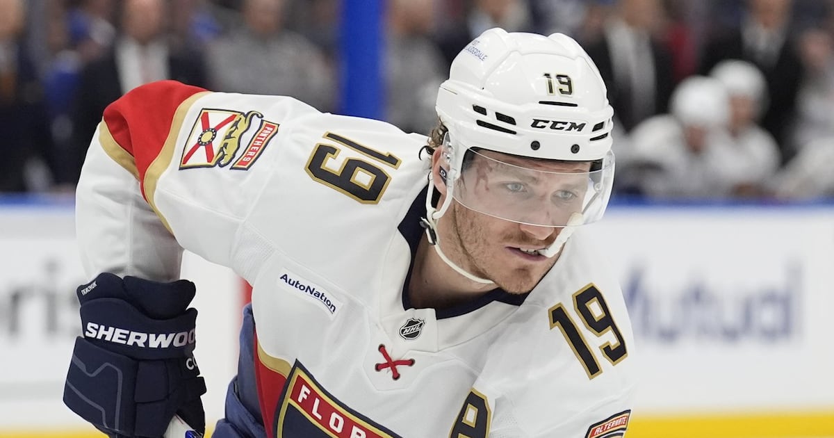 Florida Panthers’ Matthew Tkachuk skates with team in practice as rehab continues