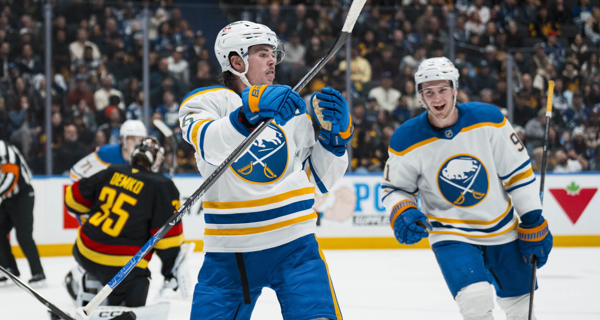 Zach Benson's 1st in 35 Games Lifts Sabres to 3-2 Win Over Canucks - The Hockey Writers - Buffalo Sabres