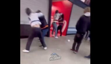 Drunken idiots brawl in the concourse after Flames vs Golden Knights game on Saturday