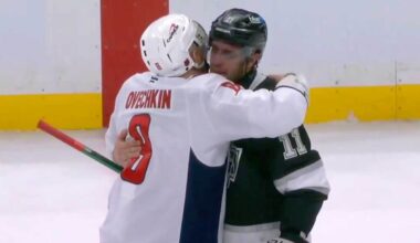 Alex Ovechkin leads Capitals’ post-game handshake line for retiring Anze Kopitar: ‘It’s just all about respect’