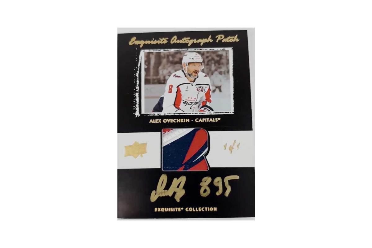 Alex Ovechkin signed a one-of-one hockey card with an ‘895’ inscription in Upper Deck’s upcoming ‘2024-25 The Cup’ release