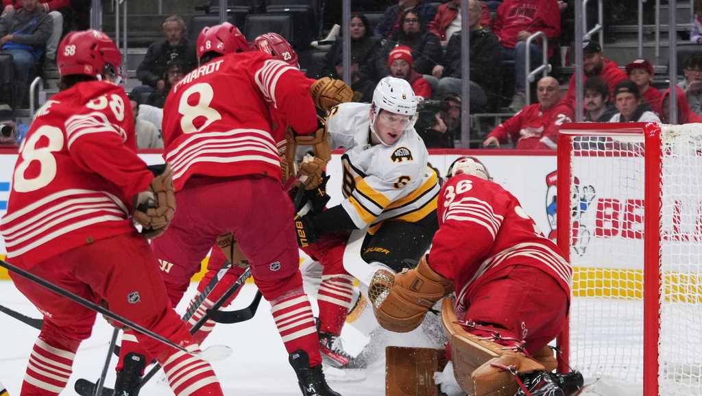 Seider helps the struggling Red Wings beat the Bruins 5-4