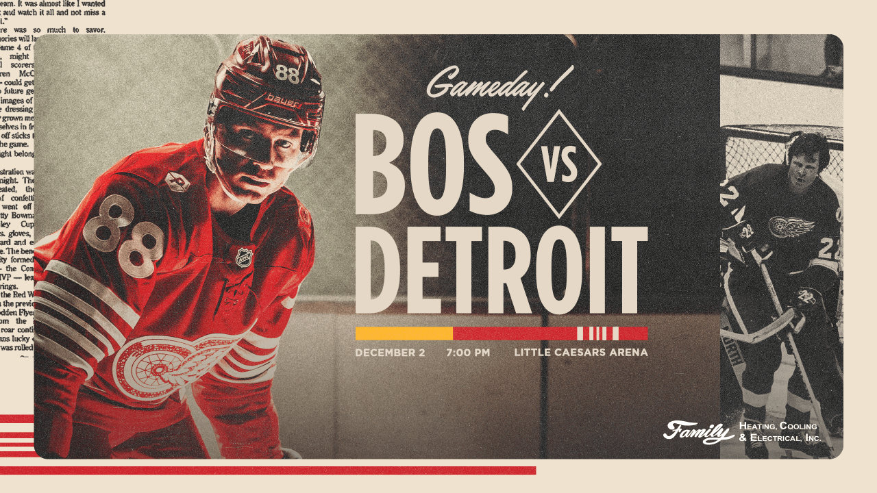 PREVIEW: Red Wings anticipate another physical clash when Bruins visit on Tuesday