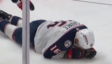 Brendan Gaunce loses tooth due to Hendrix Lapierre high stick, finds it on ice during Capitals-Blue Jackets game
