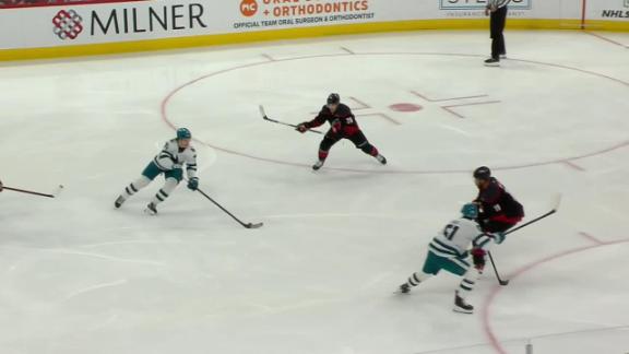 Macklin Celebrini has goal and 2 assists in the Sharks' 4-1 win over the Hurricanes