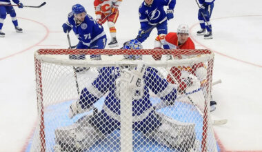 Jonathan Huberdeau is creating chances, but Flames need him to bury them