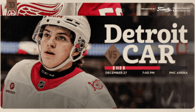 PREVIEW: Division leaders square off as Red Wings visit Hurricanes on Saturday night