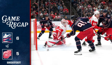 Fantilli scores twice, Blue Jackets rally for shootout win