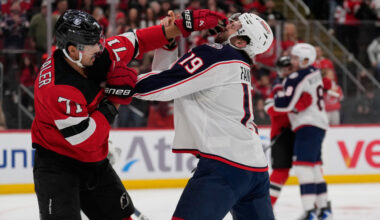 Devils, Blue Jackets combine for 64 PIMs, four fights in second period