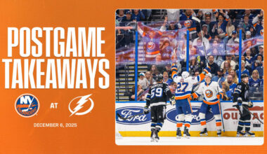 Takeaways: Islanders Shut Out Bolts 2-0, Extend Winning Streak to Three Games