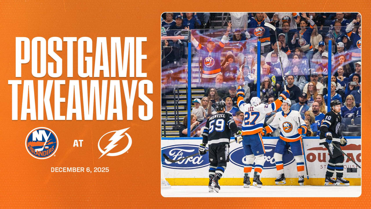 Takeaways: Islanders Shut Out Bolts 2-0, Extend Winning Streak to Three Games