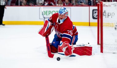 Canadiens pull goalie Jakub Dobes after another rough start vs. Lightning