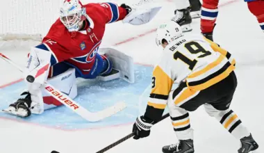 Jacob Fowler has 1st NHL shutout, Canadiens send Penguins to 8th straight loss with 4-0 win