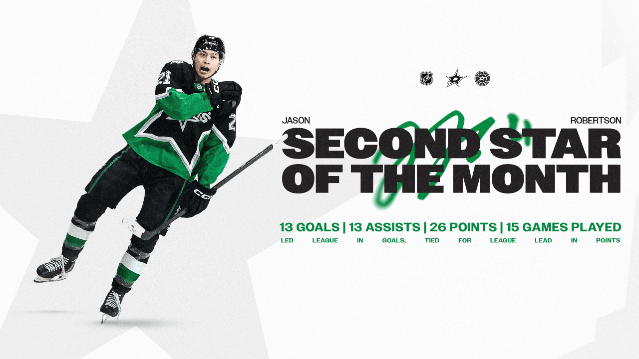 Jason Robertson named NHL's Second Star for November