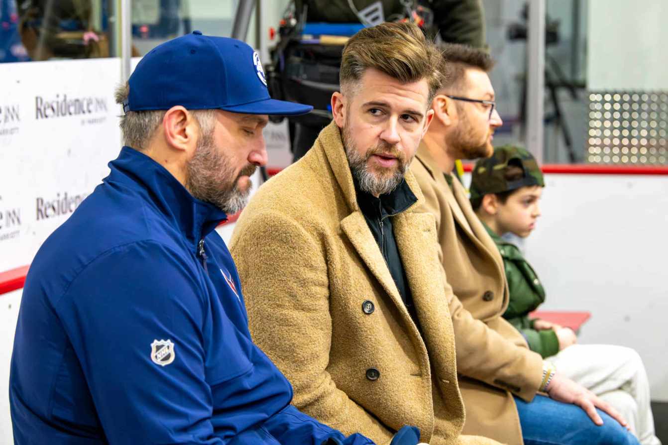 Alex Ovechkin and Mike Green on the Capitals bench