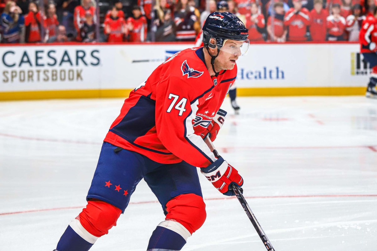John Carlson will miss second straight game with upper-body injury, Justin Sourdif to be game-time decision