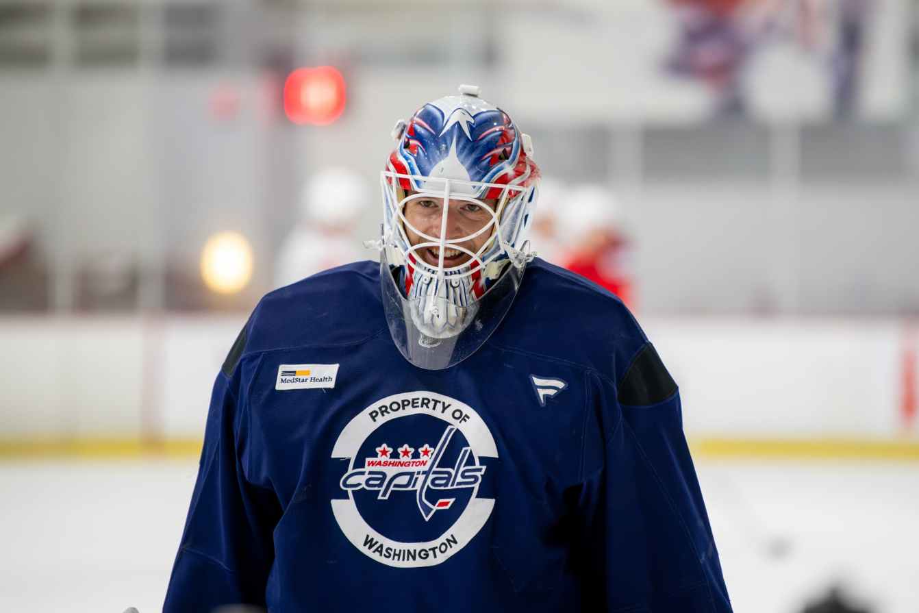 Parker Milner during Capitals practice