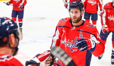 Tom Wilson now ranks eighth on the Capitals’ all-time goal list after scoring twice against Islanders