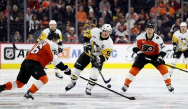 Sidney Crosby scores 58th, 59th career goals vs. Philadelphia Flyers in Pittsburgh Penguins' dominant win