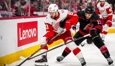 Detroit Red Wings fall 5-2 to Carolina Hurricanes in Eastern Conference battle